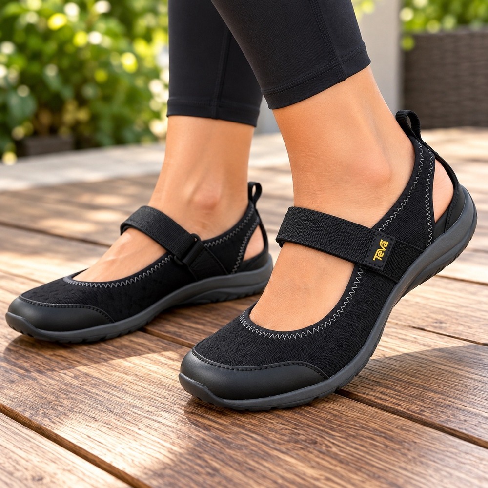 Teva Northwater Gore Strap Mary Jane Water Shoes Black Womens 7 EU 38 1105490